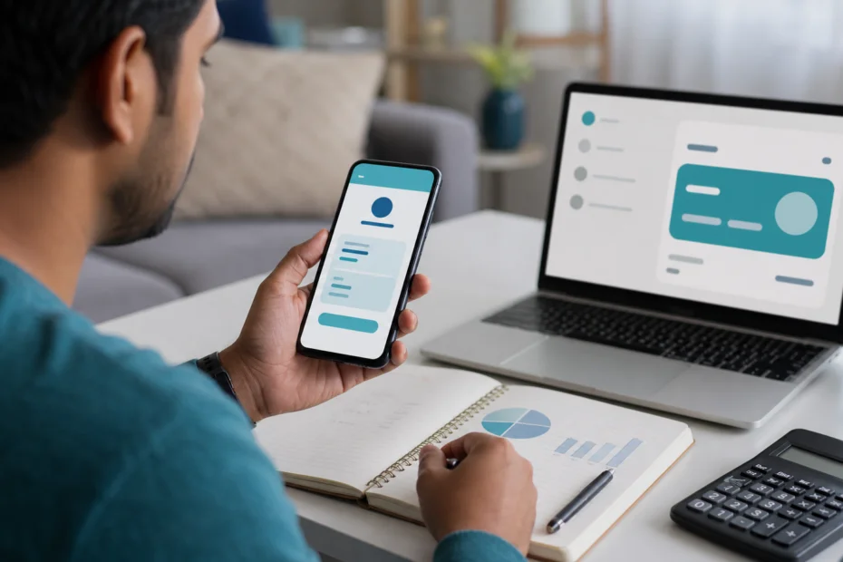 Persona revisando una oferta de préstamo en una billetera digital