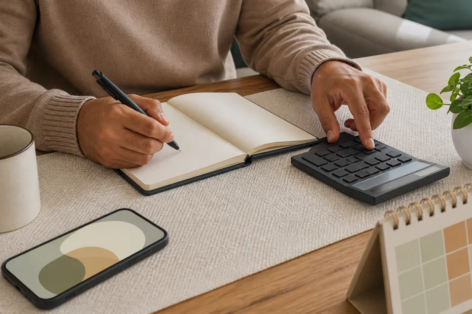 Persona comparando una propuesta financiera con su presupuesto